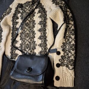 Coach All Black "Faye" Carryall Crossbody
